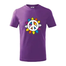 Peace symbol s kreslenou květinou