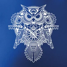 Steampunk sova černobílá