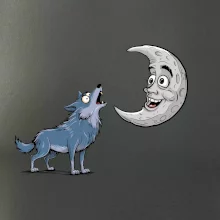 Parové triko - Vlk a měsíc