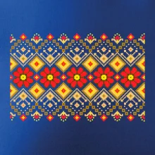 Ukrajinský vzor  - Červené květiny