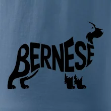 Bernese Mountain Dog nápis v těle