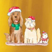 Veselé vánoce - pes, křeček a kočka