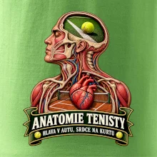 Anatomie tenisty hlava v autu srdce na kurtu