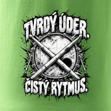 Tvrdý úder čistý rytmus - černobílé zkřížené paličky