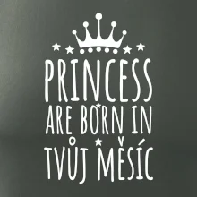 Princesses are born in (vlastní nápis měsíc narození)
