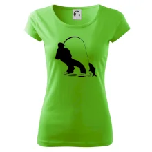 Rybář tahající rybu