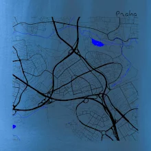 Praha - 14100 mapa s vodními toky