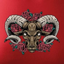 Hlava berana s růžemi