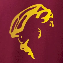 Hlava cyklista zlatá