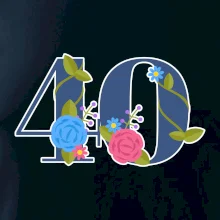 Květinové číslo kreslené - 40