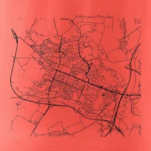 Mapy měst černobílé Ostrava Poruba