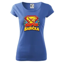 Super babička komiksový znak s válečkem a brýlemi