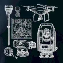 Geodet teodolit dron