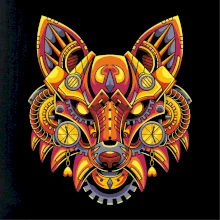 Steampunk liška barevná