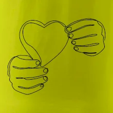 Ruka držící srdce  jedním tahem