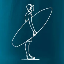 Surfař stojící jedním tahem