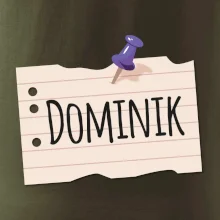 Papírek se jmenovkou - prso - vlastní jméno