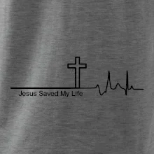 Jesus Saved My Life kříž ekg Jesus Saved My Life kříž ekg