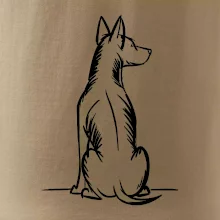 Pes kreslený zezadu