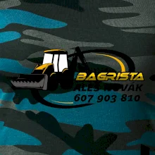 Bagrista v kruhu - vlastní nápis