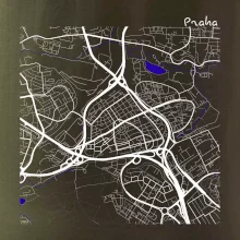 Praha - 14100 mapa s vodními toky