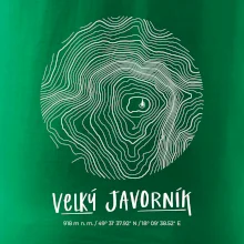 Velký Javorník - vrstevnice v kruhu