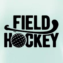 Field hockey míček a nápis