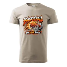 Basketbalový koš s míčem eat sleep repeat