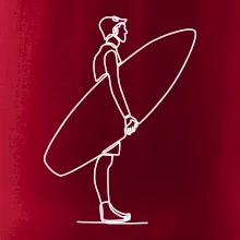 Surfař stojící jedním tahem