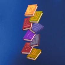 Knihomol letící knihy