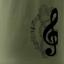 Houslový klíč a noty