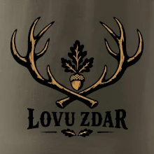 Lovu zdar paroží dubový žalud minimalistický znak