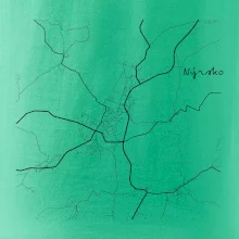 Černobílá mapa Nýrsko  340 22