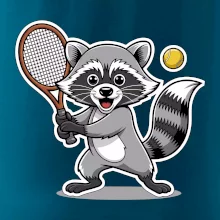 Mýval hraje tenis kreslený