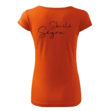 Skvělá ségra - nápis na zádech