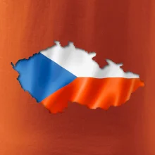 Česká vlajka v obrysu republiky