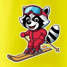 Mýval na lyžích - kreslený