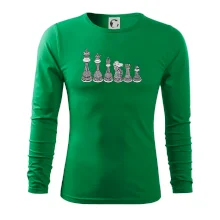 Šachové figurky v řadě - kreslené