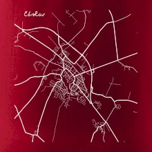 Černobílá mapa Čáslav