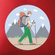 Barevný párový motiv na hory