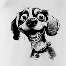 Černobílá karikatura bígl