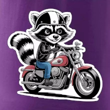 Mýval na motorce kreslený