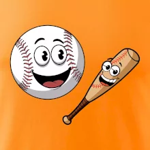 Parové triko - baseballová pálka a míček