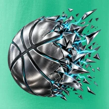 Kovový basketbalový míč s elektrickými střepy