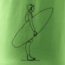 Surfař stojící jedním tahem