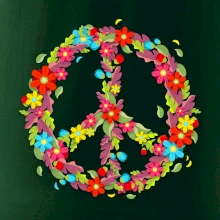 Peace symbol červené květiny