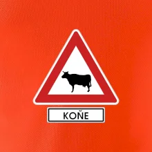 Dopravní značka - Pozor koně / kráva Dopravní značka - Pozor koně / kráva