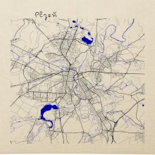 Plzeň mapa s vodními toky