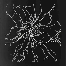Černobílá mapa Vizovice