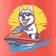 Husky na vodním skútru